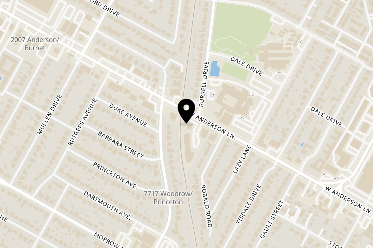 Map showing the location of Casita Guanajuato on 1519 W Anderson Ln. in Austin